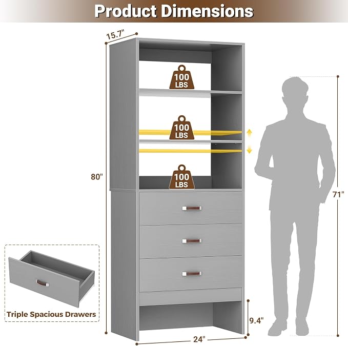 Armocity Freestanding 2FT Closet System - Image 3
