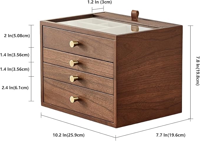 Black Walnut Wooden Jewelry Box - Image 5