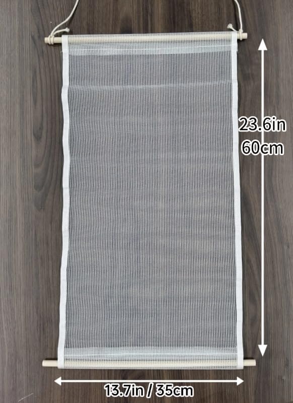Mesh Earring Organizer with Wooden Rods Hanging Jewelry Display Holder - Image 5
