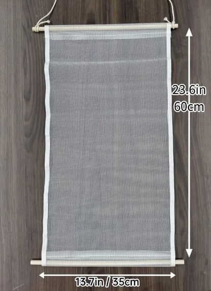 Mesh Earring Organizer with Wooden Rods Hanging Jewelry Display Holder - Image 5
