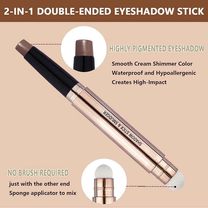 Brown Eyeshadow Stick Makeup, Highlighter Matte Cream Eye Shadow Pencil - Image 3
