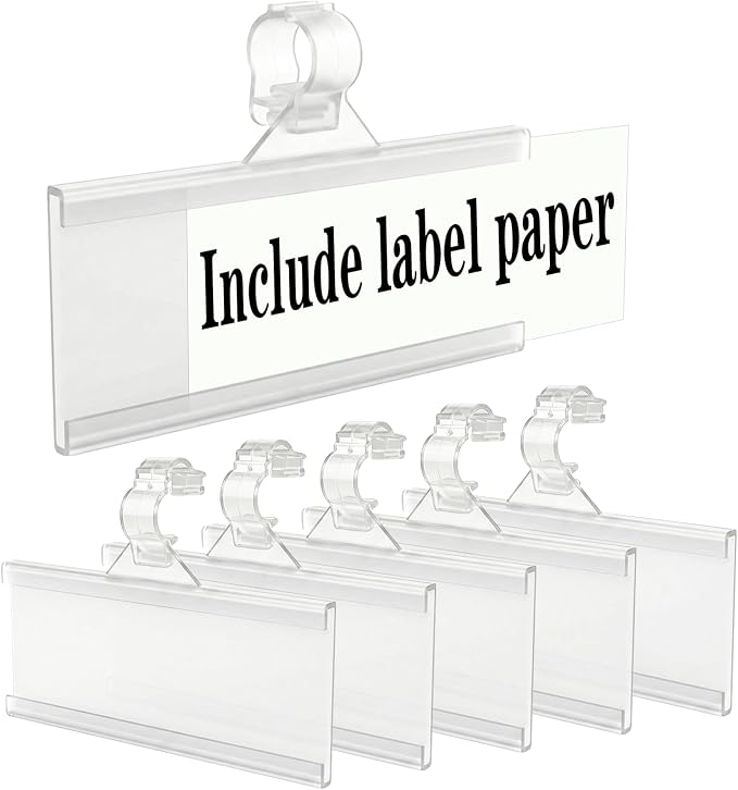 Wire Shelf Label Holder, ELEMGULY 35PCS Plastic Basket Label Holders by ELEMGULY