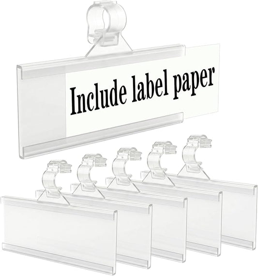 Wire Shelf Label Holder, ELEMGULY 35PCS Plastic Basket Label Holders by ELEMGULY
