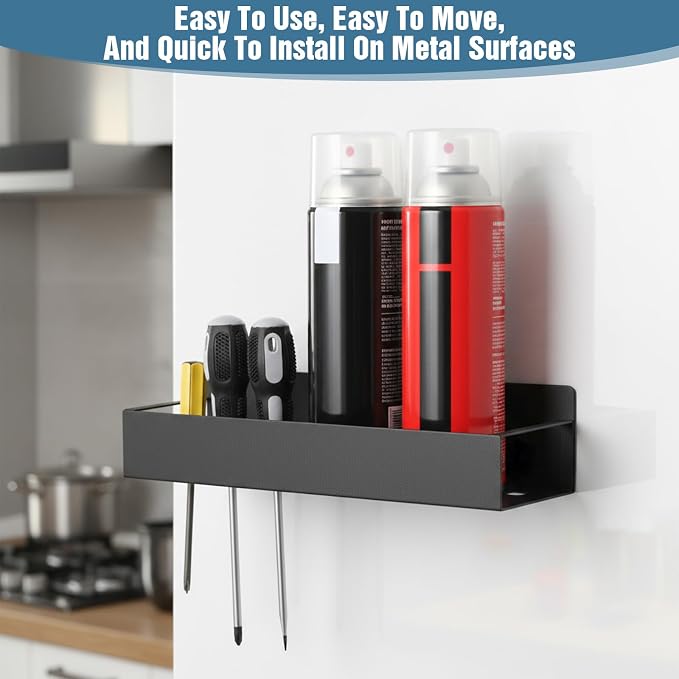 MAQUITA 4 Pcs Magnetic Spray Can Holder, Magnet Toolbox Holder, Wall Mounted - Image 5