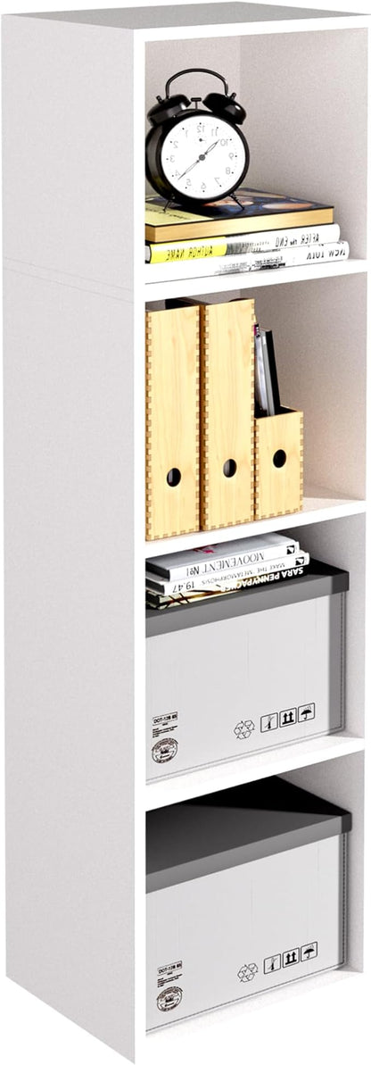 Wooden 4 Cube Storage Organizer, 4 Tier Storage Cubes Storage Display Cubby by NewBeth