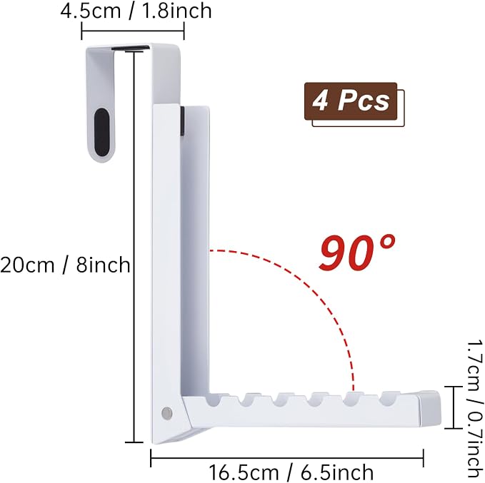 4PCS Over The Door Hanger Folding Over The Door Clothes Drying Rack Folding - Image 2