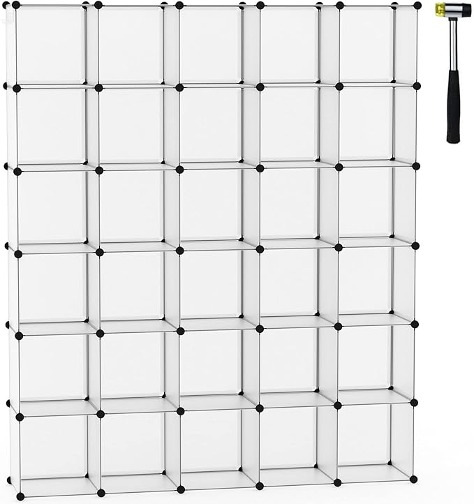 C&AHOME Cube Storage Organizer, 30-Cube Shelves Units, Closet Cabinet, DIY by CAHOME