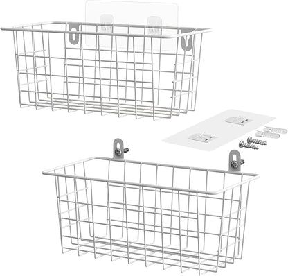 MaraFansie Hanging Kitchen Baskets Wire Storage Basket Adhesive and Screws - Image 8