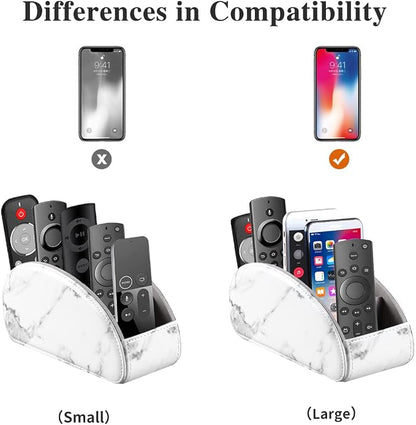 All-in-One Leather White TV Remote Holder - Image 2