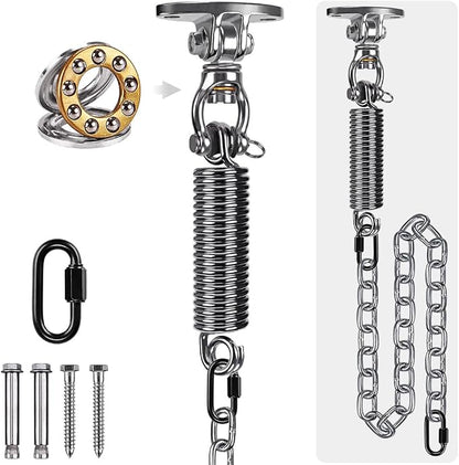 SELEWARE Hammock Chair Hanging Kit, Bearing Swing Hooks w/Spring & Chain | by SELEWARE