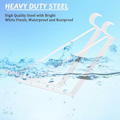 8 Pack Heavy Duty Closet Shelf Rod Brackets 11x11in, Wall Mount Closet Pole - Image 4