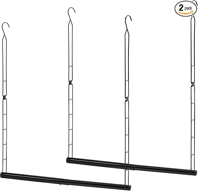 STORAGE MANIAC Hanging Closet Rod, Adjustable Width and Height Closet Hanging by STORAGEMANIAC
