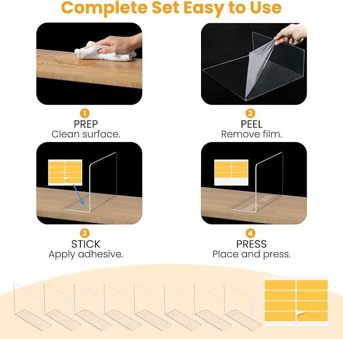 Shelf Dividers for Closet Organization – Acrylic Clear Sturdy Dividers to Keep - Image 8