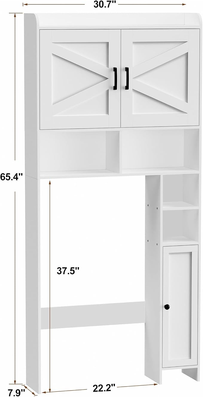 Homhedy Wooden Over The Toilet Storage Cabinet - Image 2