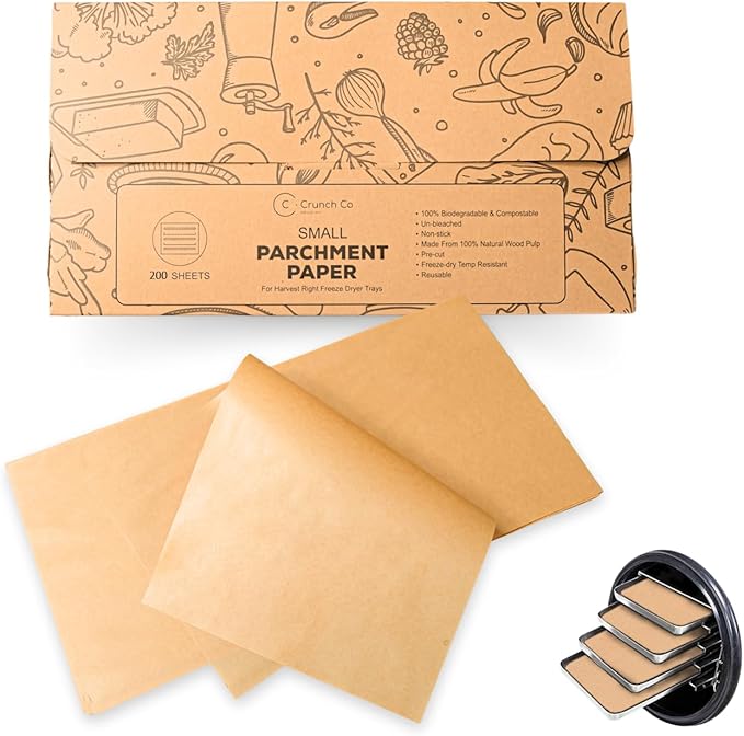 200 pack Parchment Paper For Harvest Right Freeze Dryer by CrunchCoFreezeDry