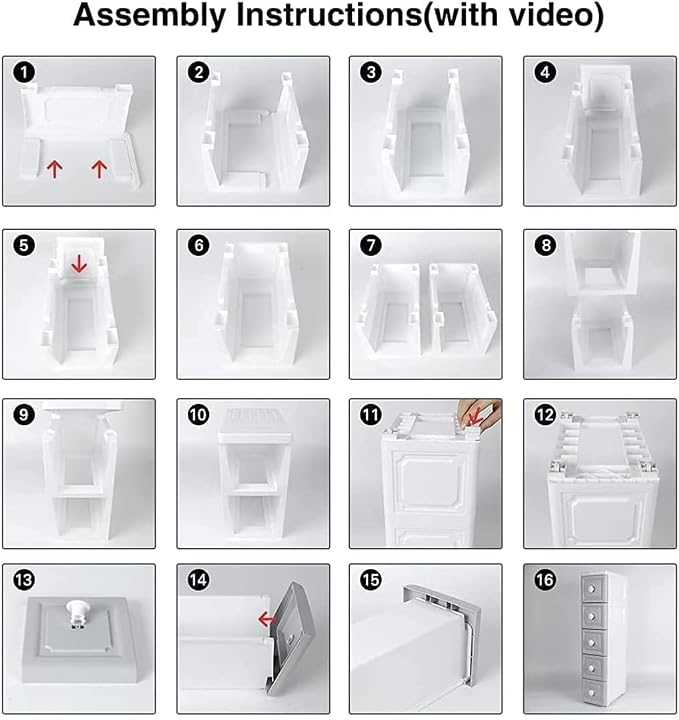 Conworld Super Light Weight Slim Plastic Bathroom Storage, Self-Assembling - Image 5