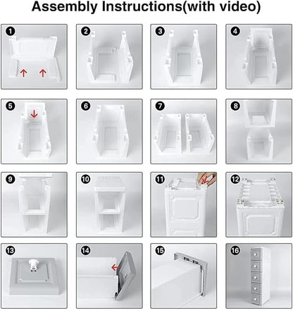 Conworld Super Light Weight Slim Plastic Bathroom Storage, Self-Assembling - Image 5