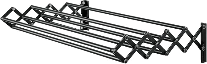 mDesign Steel Wall Mount Accordion Expandable Retractable Clothes Air Drying - Image 7