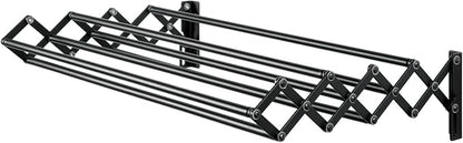 mDesign Steel Wall Mount Accordion Expandable Retractable Clothes Air Drying - Image 7