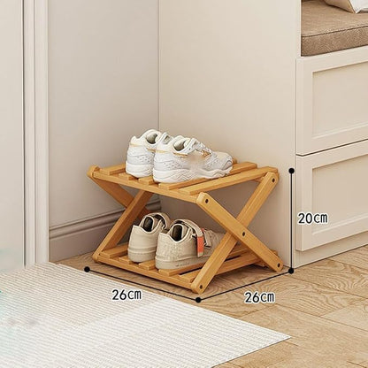 YYW Bamboo Shoe Rack for Entryway, Installation-Free and Foldable Vertical Shoe - Image 2