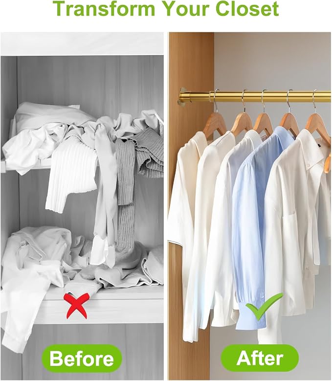 Closet Rod, Adjustable Rod for Hanging Clothes, 42 to 52 Inches Clothes Rod for - Image 5