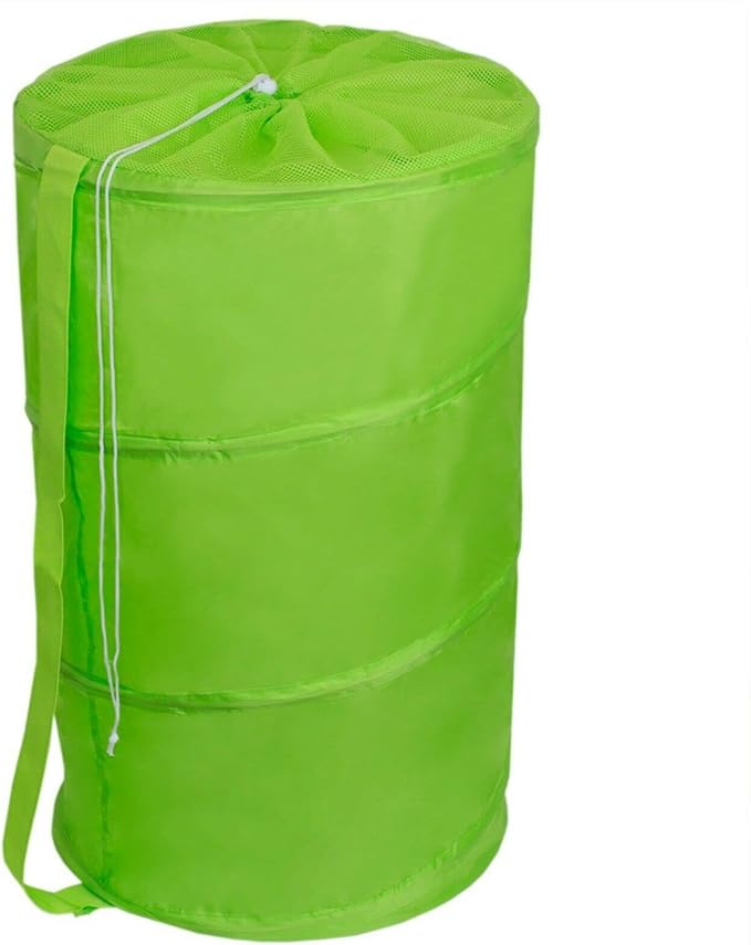 Laundry Basket Pop Up Barrel Hamper Collapsible Breathable Mesh Bag Solid Color by Linen+Store