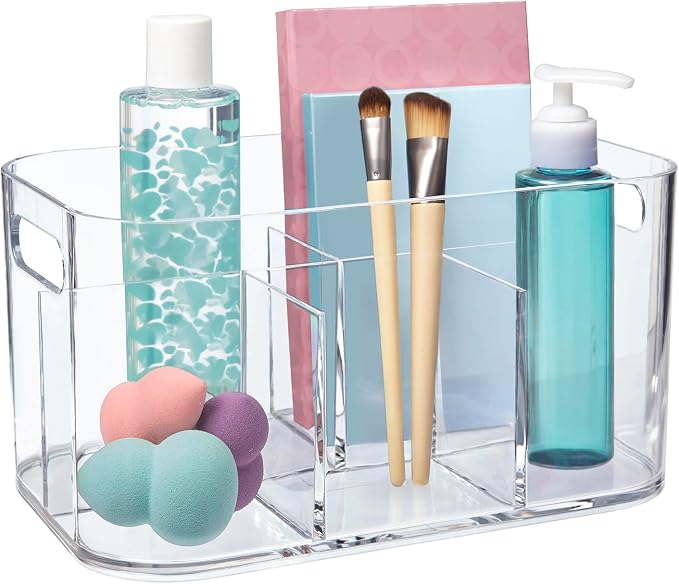 STORi Bliss 5-Compartment Plastic Cosmetics Storage Organizer | Clear | by STORi