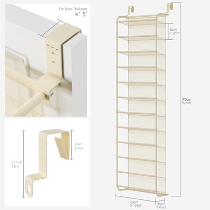 Whitmor 36 Pair Over The Door Shoe Organizer, 12 Tier Hanging Shoe Organizer - Image 2