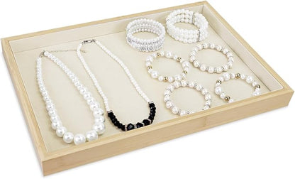 MOOCA 2 Pcs Bamboo Jewelry Display Tray, Presentation Tray, Organizer - Image 2