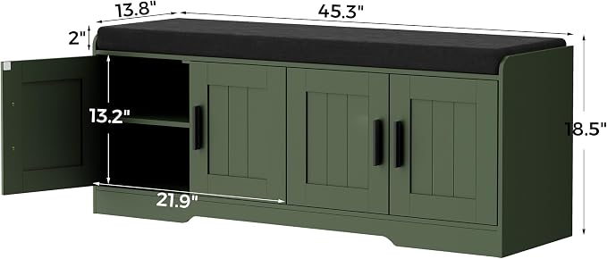 Homleke 2-Tier Storage Bench, Shoe Bench - Image 2