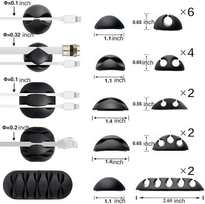 OHill 16-Pack Black Cord Organizer - Image 2