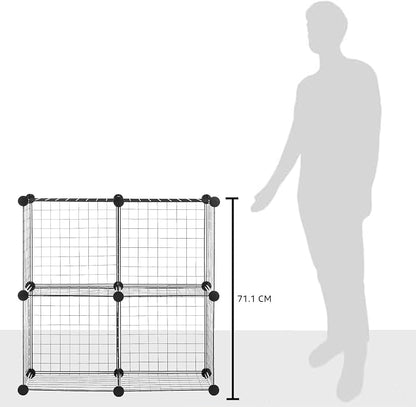 Amazon Basics 4 Cube Wire Grid Storage Organizer, Closet Organizer and Shelves - Image 7