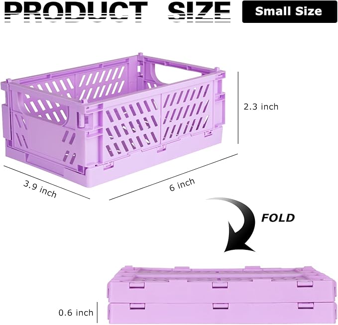 Tixill 2-Pack Mini Foldable Plastic Baskets - Image 2