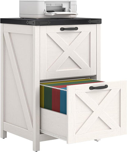 Farmhouse File Cabinet with 2 Drawers by Halitaa