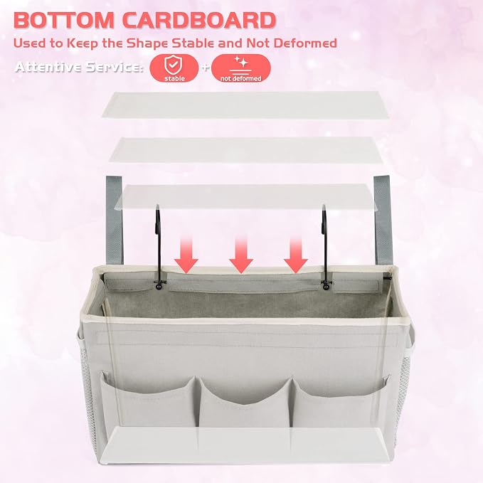 Loghot Bedside Caddy/Bedside Storage Bag Hanging Organizer - Image 6