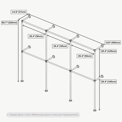 Industrial Pipe Clothing Rack, Heavy Duty Wall Mounted Clothes Rack, Retail - Image 7