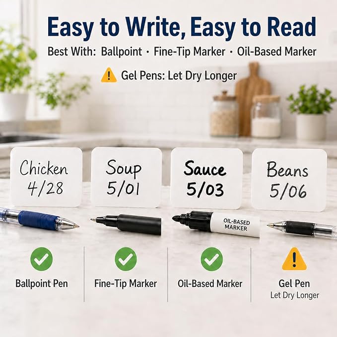 1200 Freezer Labels to Write On, 1x2 Inch Removable Food Labels, Freezer-Safe - Image 4