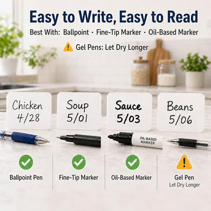 1200 Freezer Labels to Write On, 1x2 Inch Removable Food Labels, Freezer-Safe - Image 4