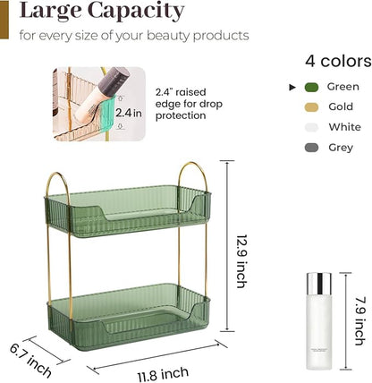Aveniee Bathroom Counter Organizer, 2 Tier Perfume Skin Care Countertop Storage - Image 2