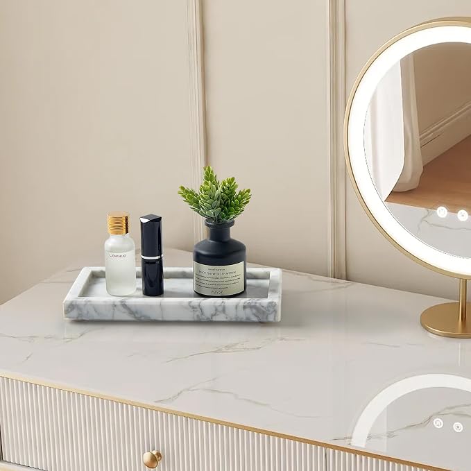 Natural Small Marble Vanity Tray, Luxury Stone Organizer - Image 7