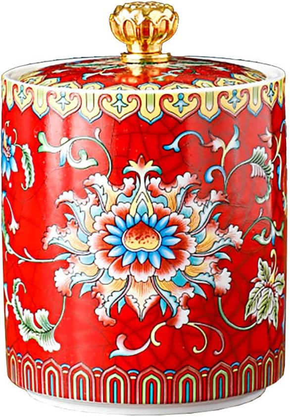 Enamel Ceramic Tea Caddy Tea Canister Tea Storage Container Tins Jar by Bicuzat