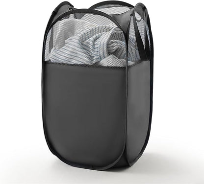 TECHMILLY Pop Up Foldable Laundry Basket, Mesh Laundry Hamper by TECHMILLY