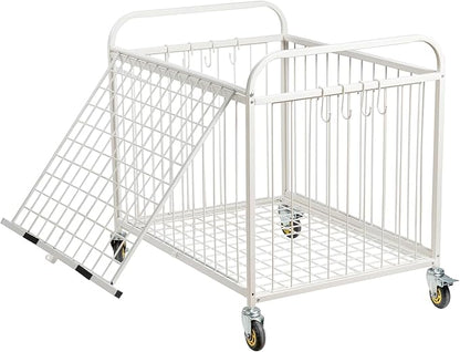 MyGift Large Capacity Metal Rolling Multi Sports Ball Cage Storage Hopper - Image 6