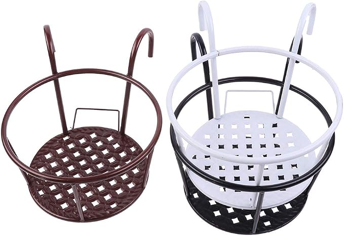 Hanging Railing Planters Baskets Art Hanging Flower Stands Balcony Flower Pot - Image 4