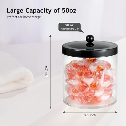 2 Pack 50 Oz Large Plastic Apothecary Jar - Image 4