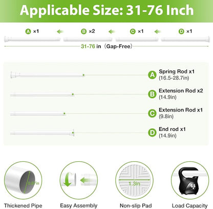 2Pcs Spring Tension Curtain Rod - Image 3