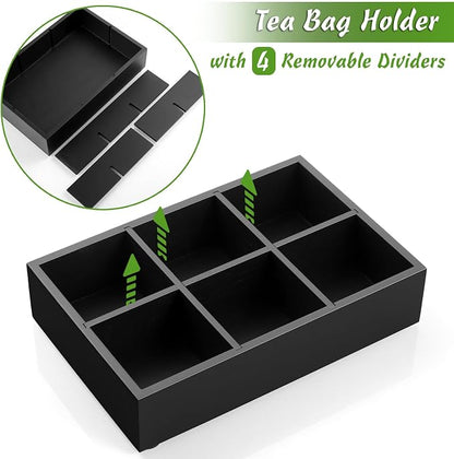 DRASTAR Tea Bag Organizer, Tea Bag Drawer Organizer, Wooden Tea Bag Holder - Image 6