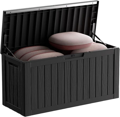 80 Gallon Resin Deck Box, Outdoor Waterproof Storage Containers, Lockable Patio by GGYI