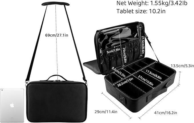 JOURMON Travel Makeup Train Case, Large Capacity Cosmetic Bags - Image 2