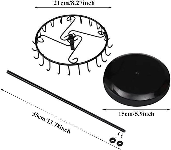 Rotating Necklace Holder Jewelry Organizer Display Stand 14-Inch - Image 3